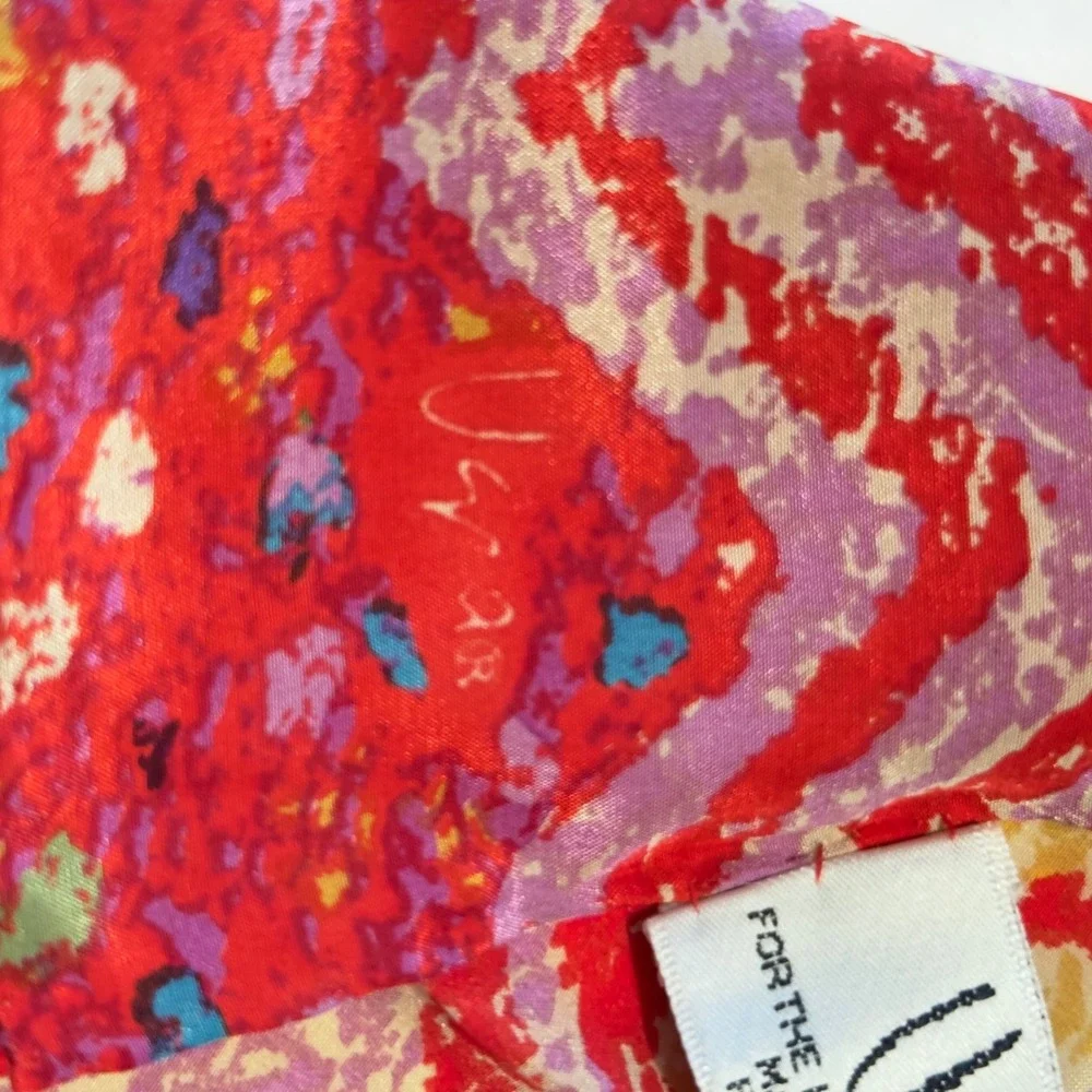 Vera The Honey Collection Silk Scarf Multicolor‎ Chevron Zigzag 50x11 Abstract